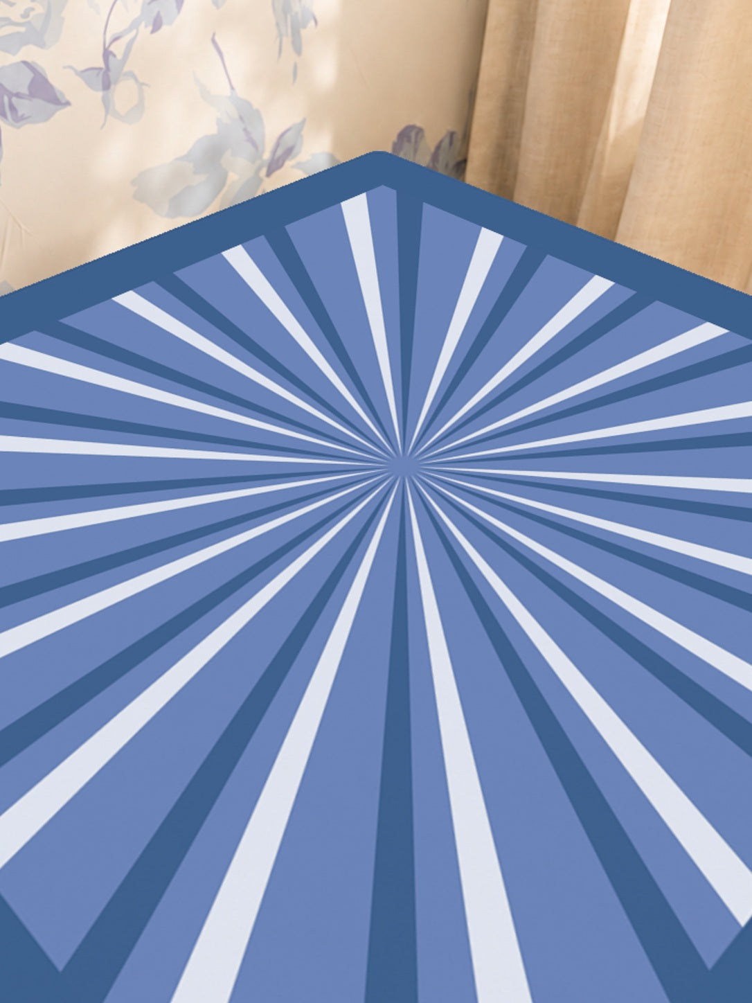 Mahjong by SI™ Star Treatment Blue Mahjong Mat — Sunlit Close-up [sunlit-closeup-square]