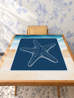 Mahjong by SI™ Starry Night at Sea Mahjong Mat — Studio Table Angle [studio-angle-square]