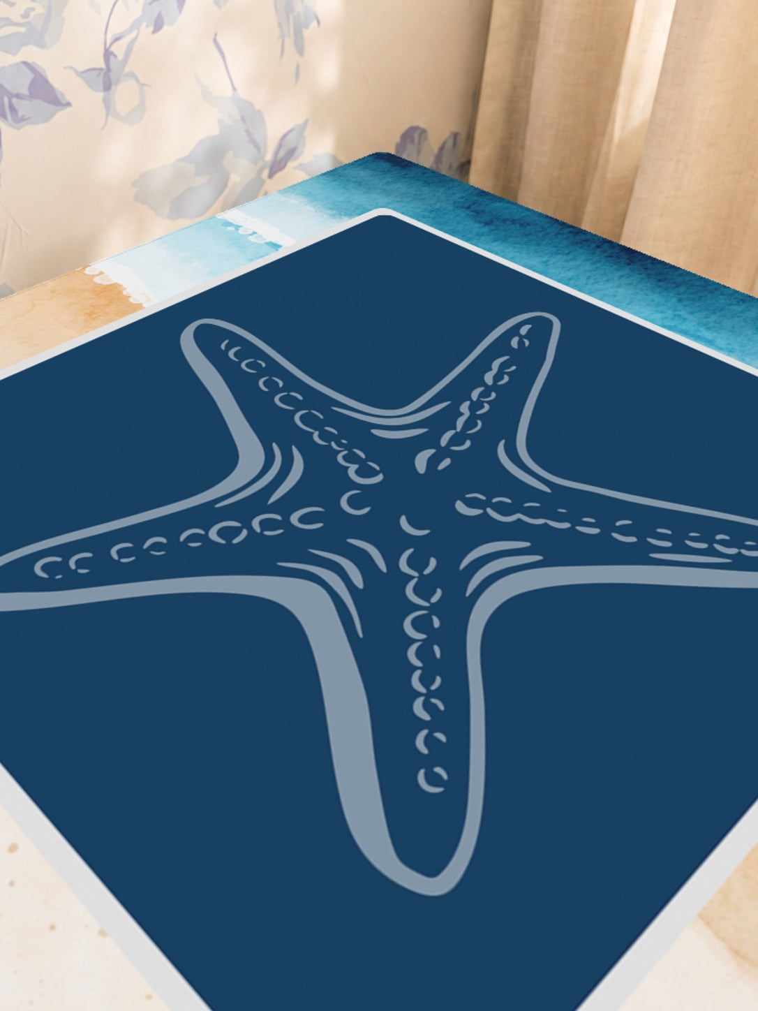 Mahjong by SI™ Starry Night at Sea Mahjong Mat — Sunlit Close-up [sunlit-closeup-square]