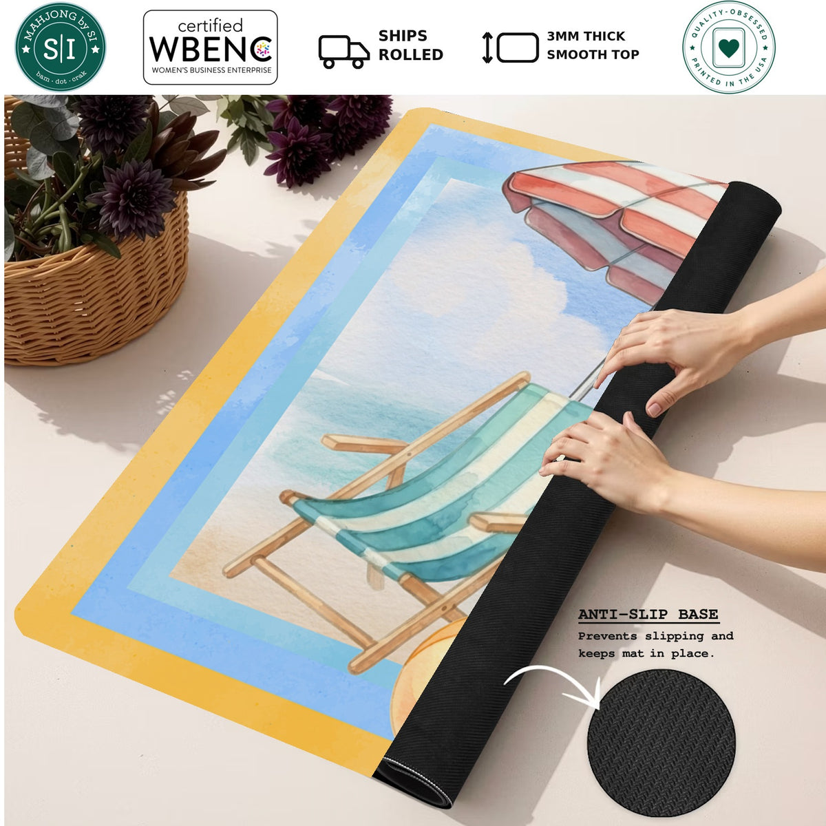 Mahjong by SI™ Sun Day Best Mahjong Mat — Rolled Mat Feature Image [rolled-feature-square]