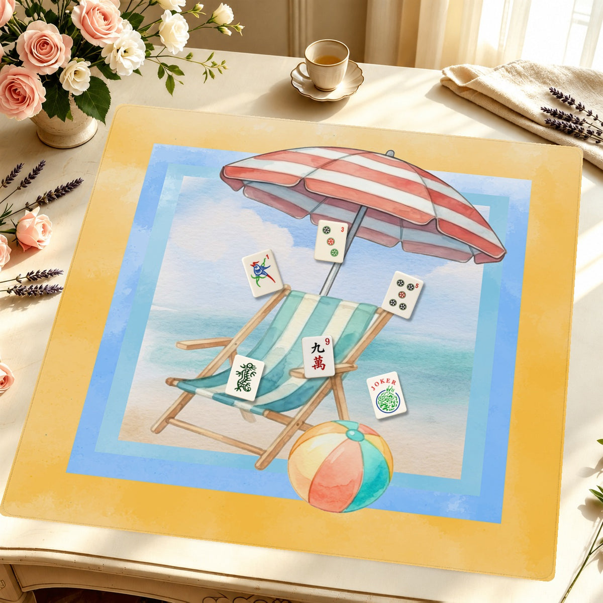 Mahjong by SI™ Sun Day Best Mahjong Mat — Styled Tile Table [styled-tile-table-square]