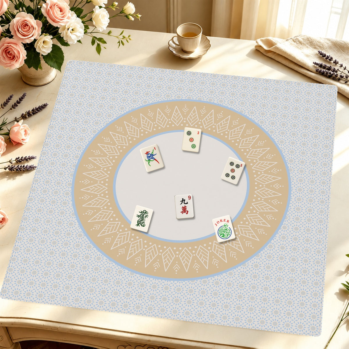 Mahjong by SI™ Sunburst Serenade Mahjong Mat — Styled Tile Table [styled-tile-table-square]