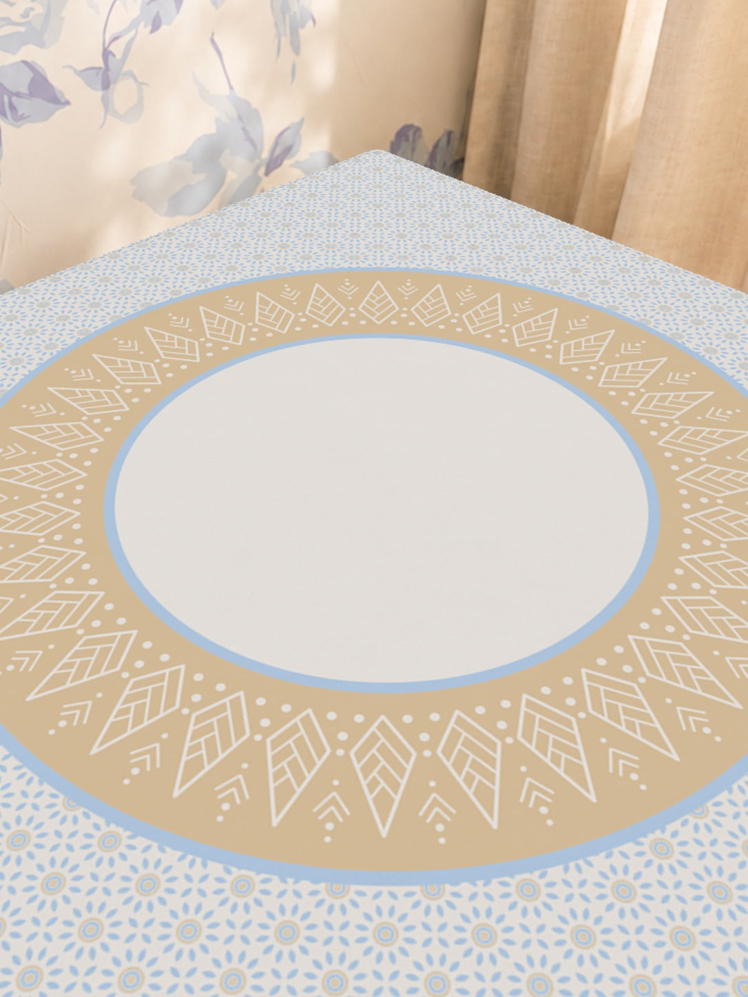 Mahjong by SI™ Sunburst Serenade Mahjong Mat — Sunlit Close-up [sunlit-closeup-square]