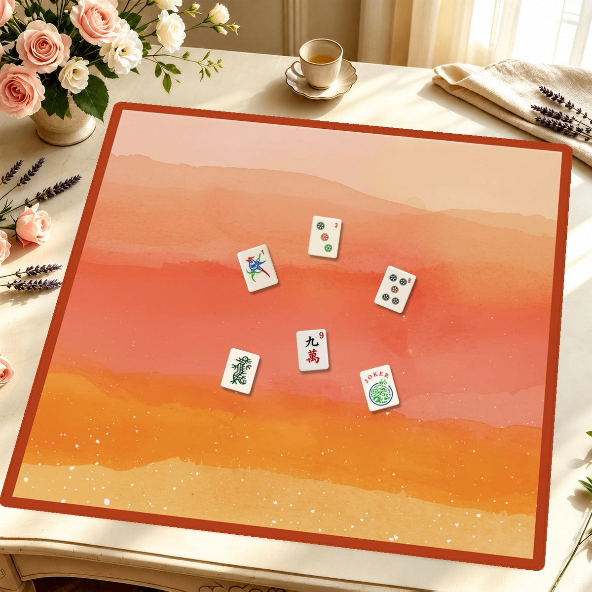 Mahjong by SI™ Sunset Spritz Mahjong Mat — Styled Tile Table [styled-tile-table-square]