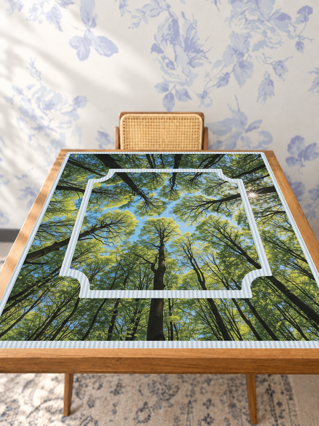 Mahjong by SI™ Tall Timber Mahjong Mat — Studio Table Angle [studio-angle-square]