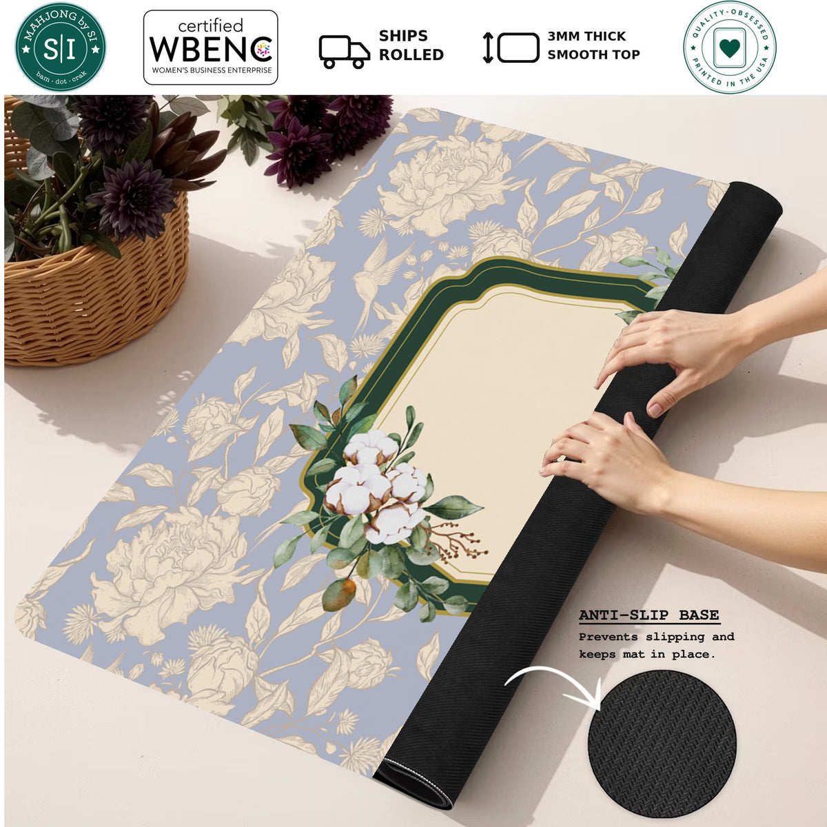 Mahjong by SI™ The Conservatory Mahjong Mat — Rolled Mat Feature Image [rolled-feature-square]