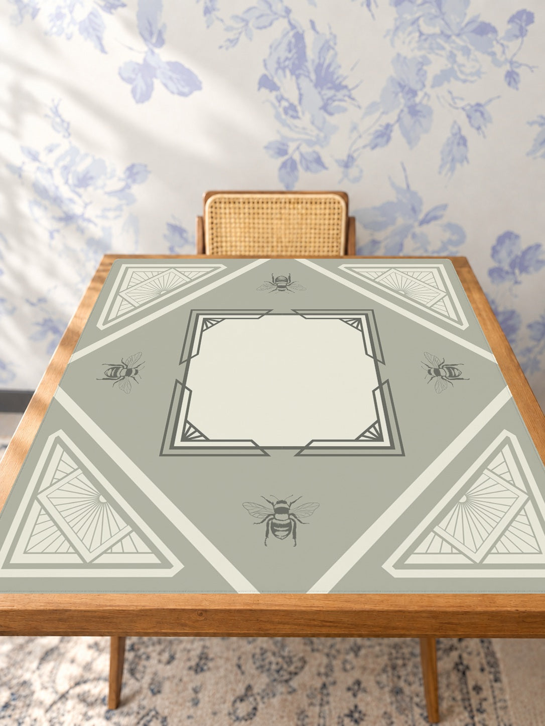 Mahjong by SI™  The Great Gatsbee Mahjong Mat — Studio Table Angle [studio-angle-square]