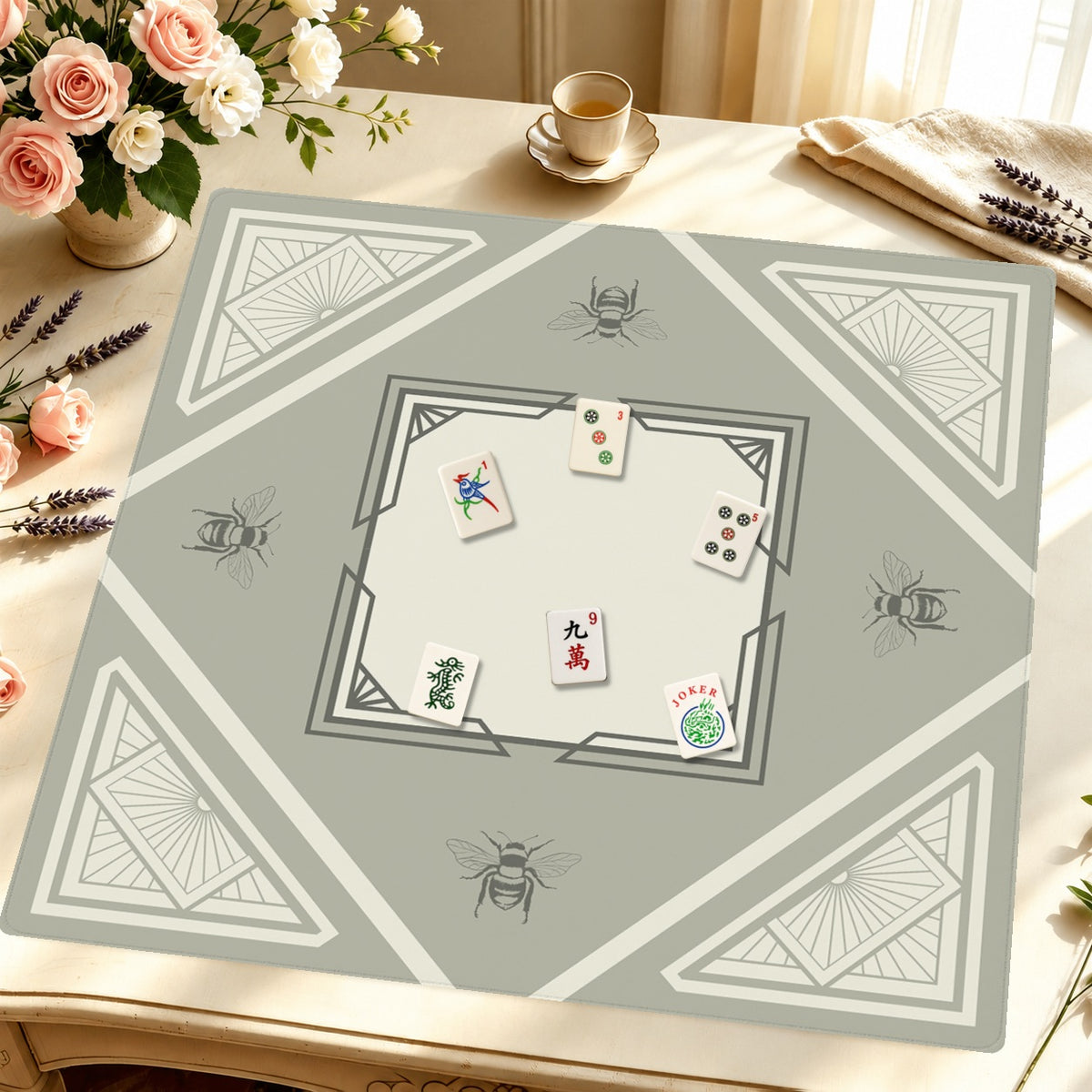 Mahjong by SI™  The Great Gatsbee Mahjong Mat — Styled Tile Table [styled-tile-table-square]