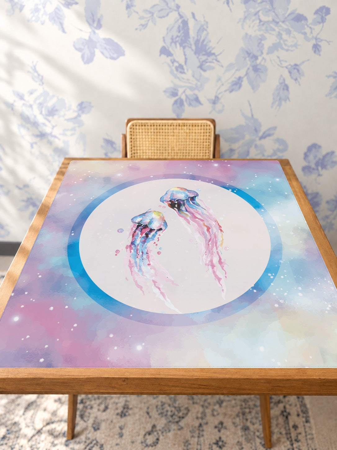 Mahjong by SI™ Tidal Dreamscape Mahjong Mat — Studio Table Angle [studio-angle-square]