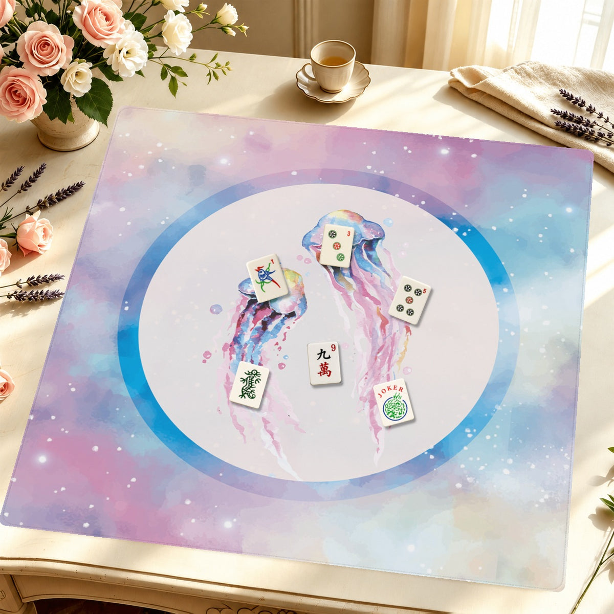 Mahjong by SI™ Tidal Dreamscape Mahjong Mat — Styled Tile Table [styled-tile-table-square]