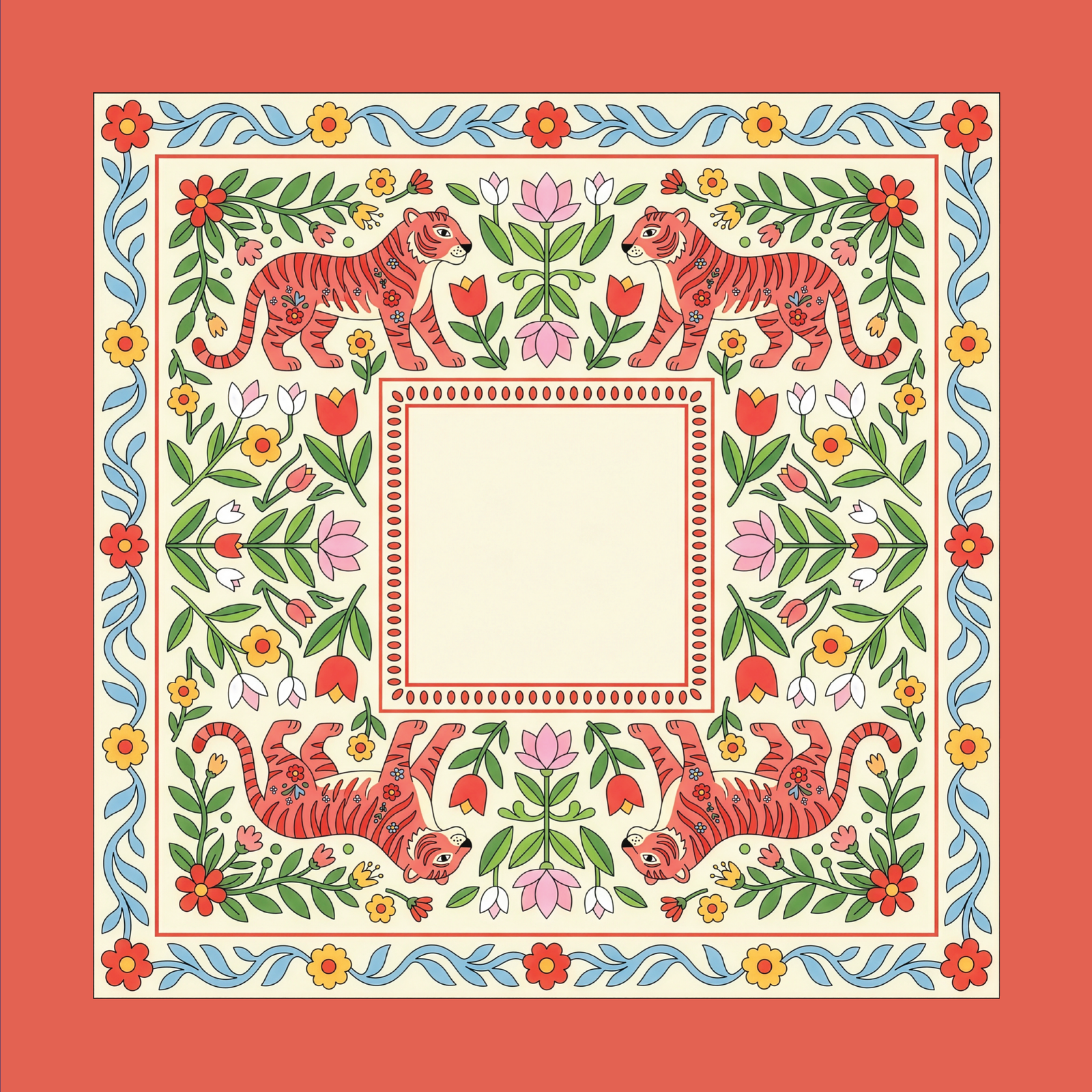 Tiger Lily Folklore |  33"x 33" SI Signature™ faux leather