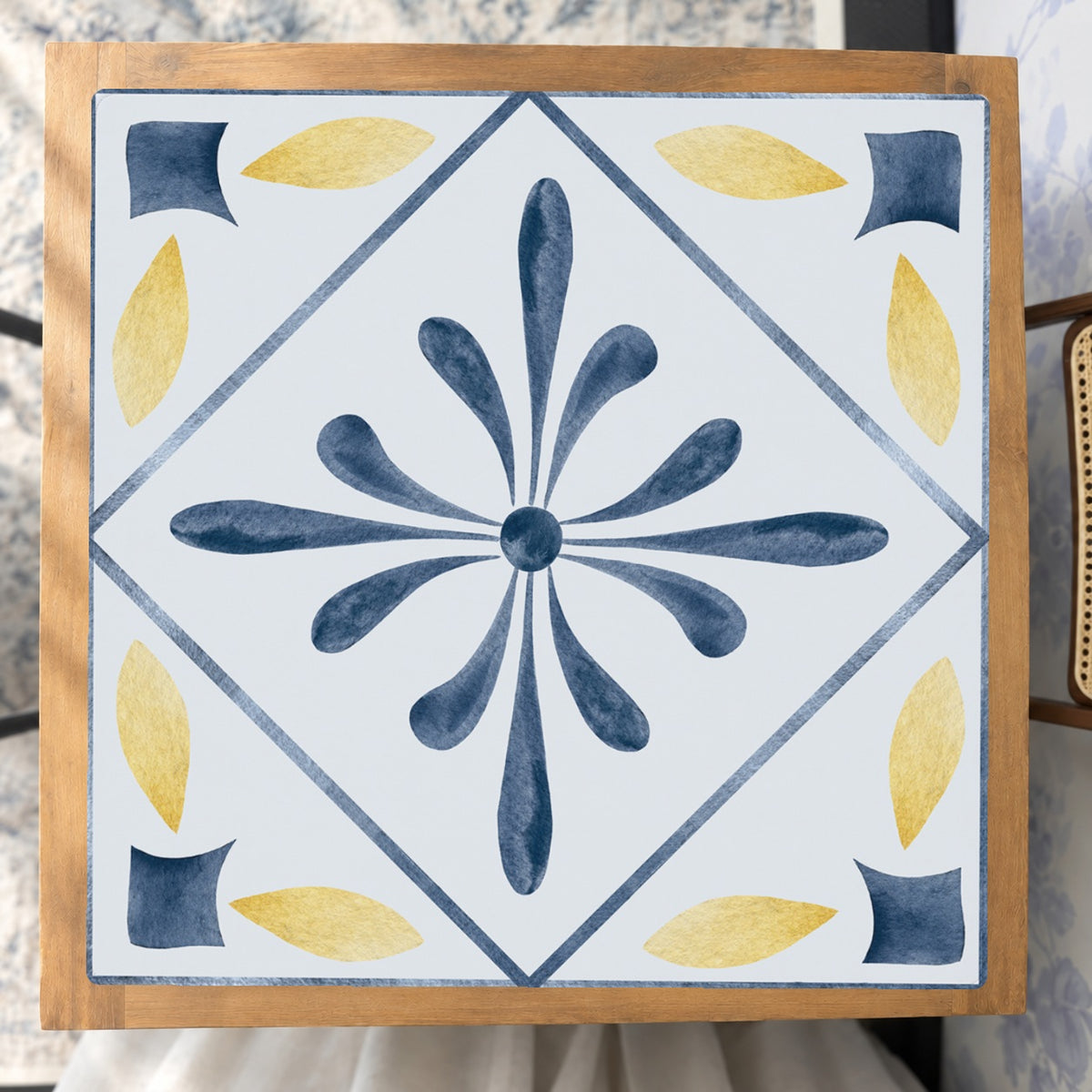 Mahjong by SI™ Tile Me More | Blue Mahjong Mat — Studio Overhead [studio-overhead-square]