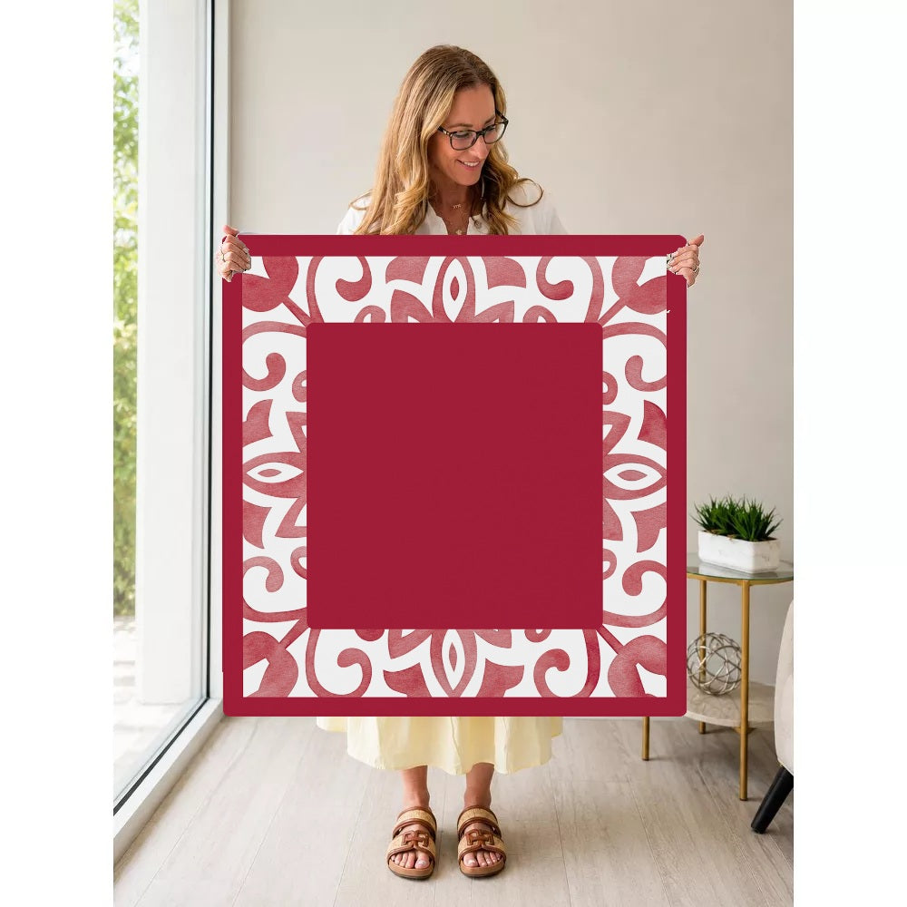 Mahjong by SI™ Tile Me More Red Border Mahjong Mat — Held Mat Portrait [held-mat-portrait-square]