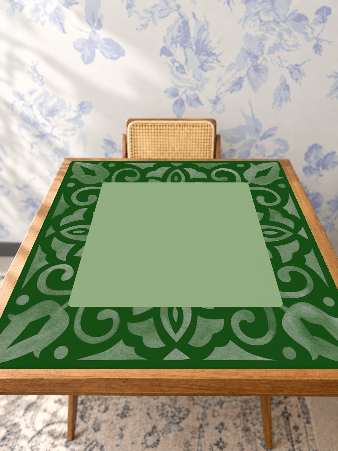 Mahjong by SI™ Tile Me More Square Mahjong Mat — Studio Table Angle [studio-angle-square]