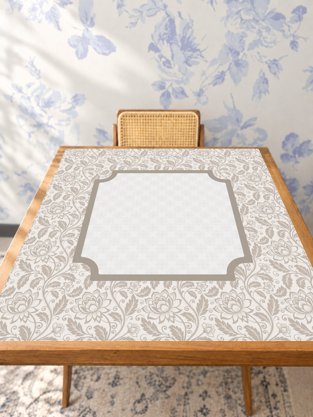 Mahjong by SI™ Timeless Taupe Mahjong Mat — Studio Table Angle [studio-angle-square]