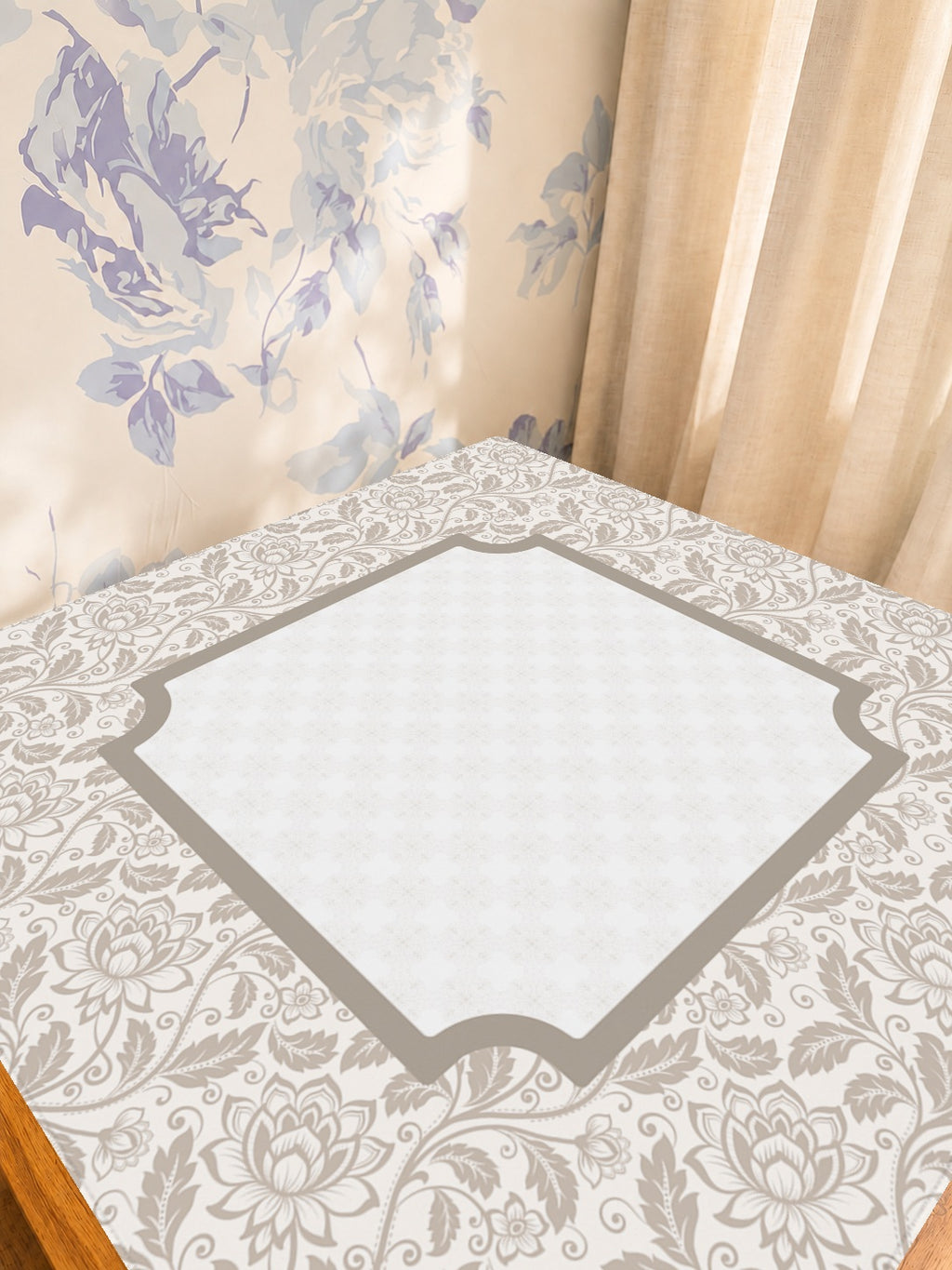 Mahjong by SI™ Timeless Taupe Mahjong Mat — Sunlit Detail [studio-detail-square]