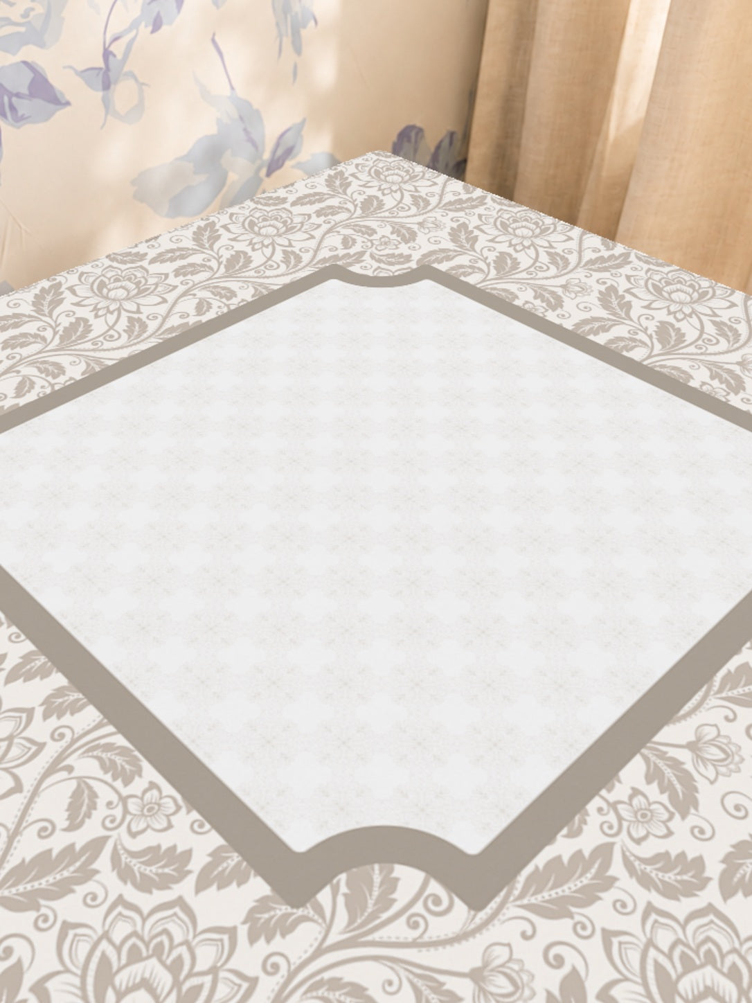 Mahjong by SI™ Timeless Taupe Mahjong Mat — Sunlit Close-up [sunlit-closeup-square]