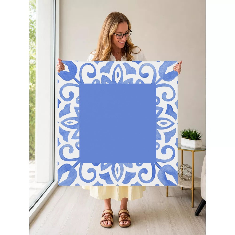 Mahjong by SI™ Twist And Tile | Blue Mahjong Mat — Held Mat Portrait [held-mat-portrait-square]