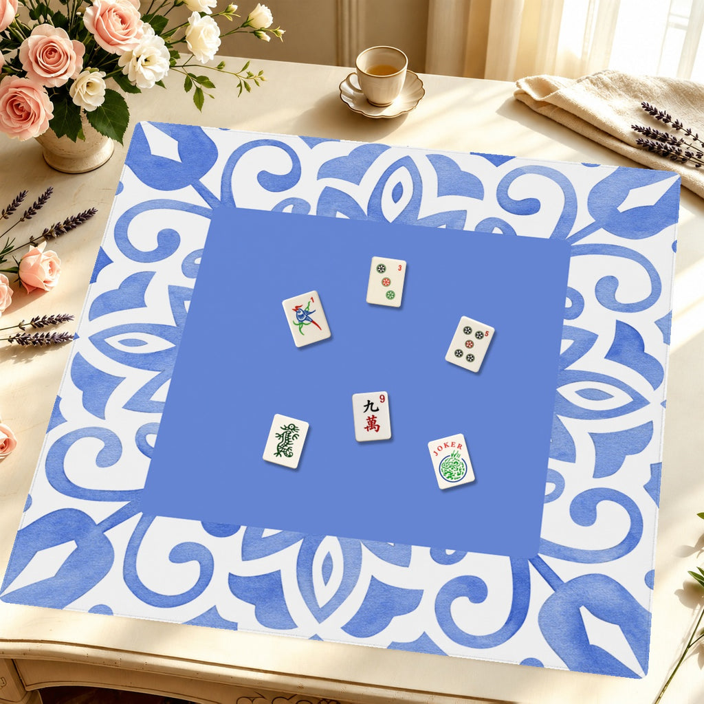 Mahjong by SI™ Twist And Tile | Blue Mahjong Mat — Styled Tile Table [styled-tile-table-square]