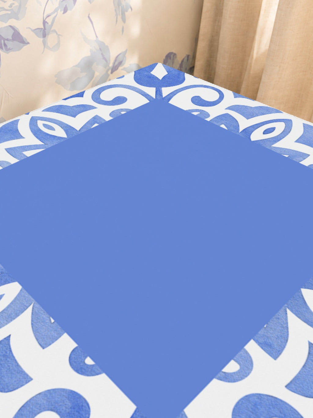 Mahjong by SI™ Twist And Tile | Blue Mahjong Mat — Sunlit Close-up [sunlit-closeup-square]