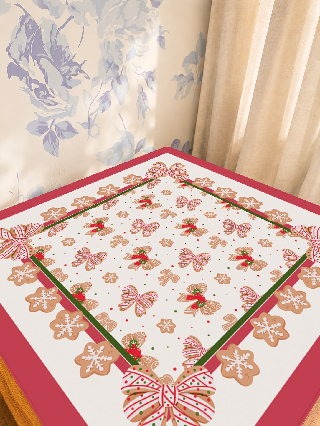 Mahjong by SI™ Under the Mistle Dough Mahjong Mat — Sunlit Detail [studio-detail-square]
