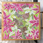 Vintage Poinsettia Mahjong Mat — Studio Overhead [studio-overhead-square]