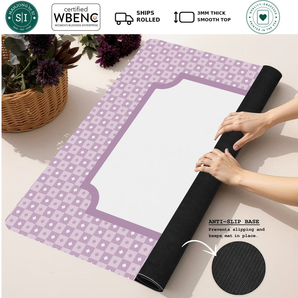 Mahjong by SI™ Violet Vintage Frame Mahjong Mat — Rolled Mat Feature Image [rolled-feature-square]