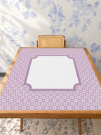 Mahjong by SI™ Violet Vintage Frame Mahjong Mat — Studio Table Angle [studio-angle-square]