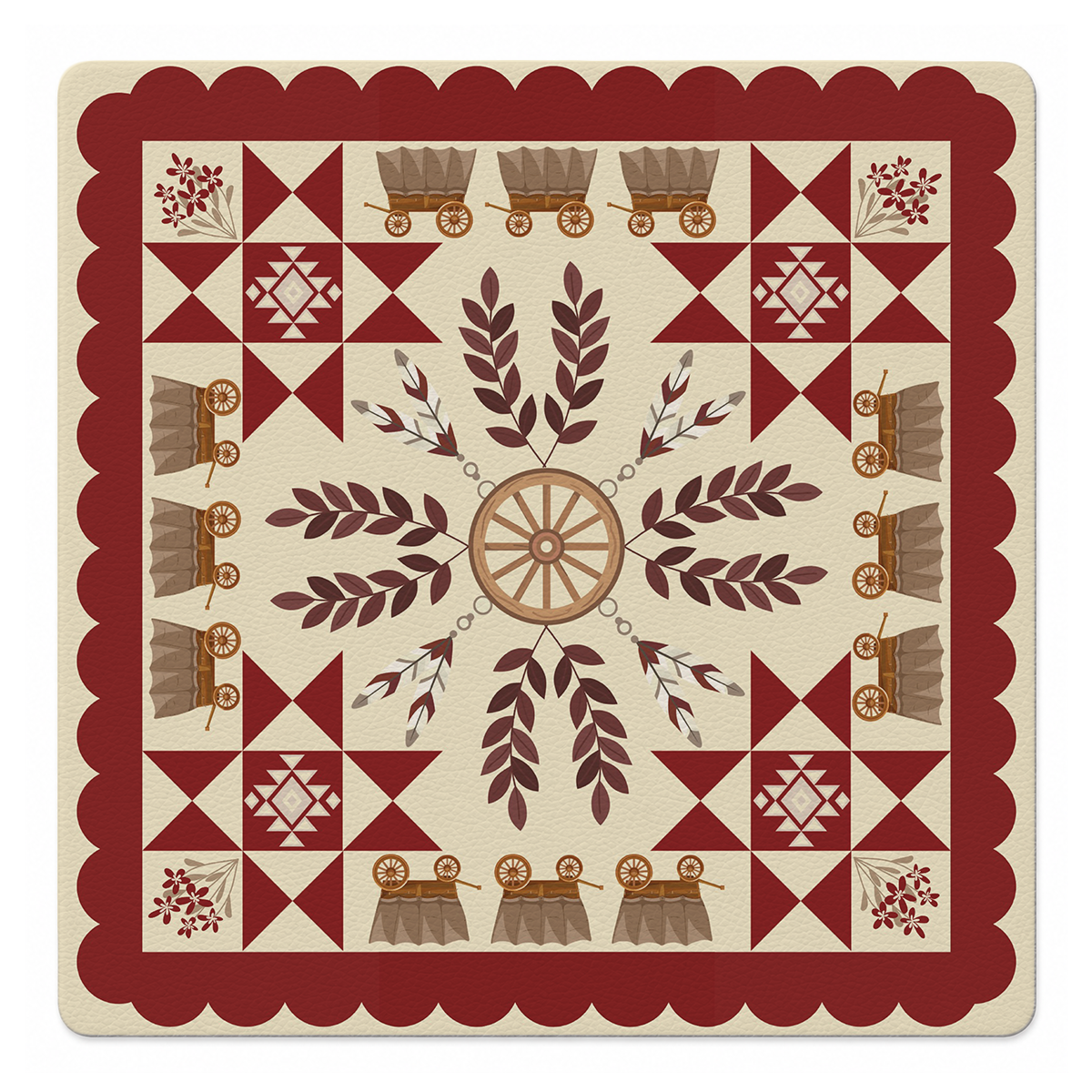 Crimson Prairie | 33"x 33" SI Signature™ faux leather