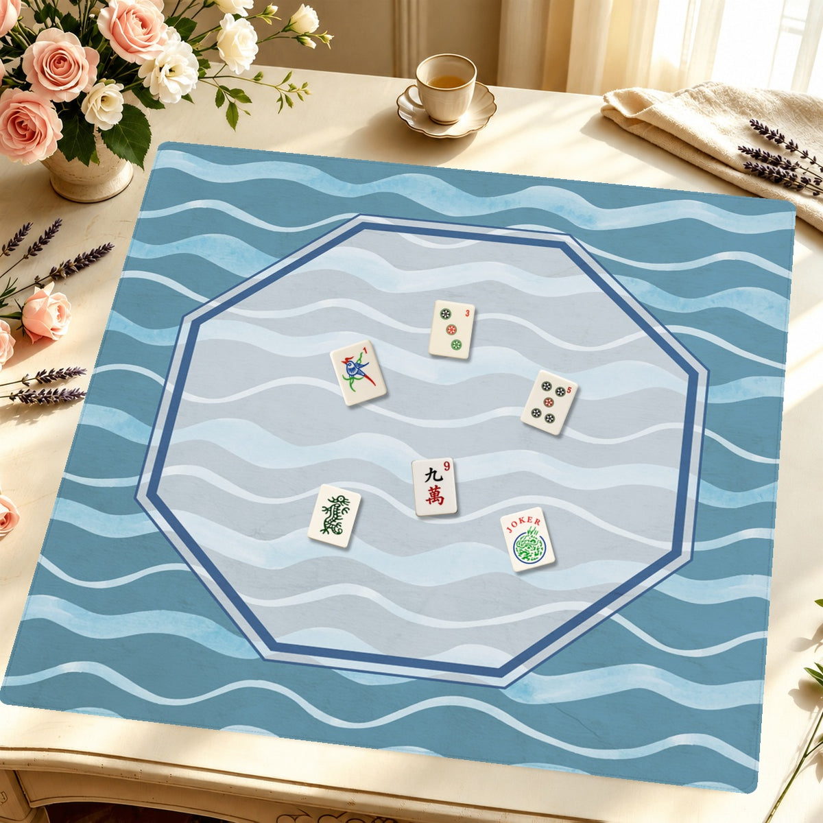 Mahjong by SI™ Wave Rhythm Mahjong Mat — Styled Tile Table [styled-tile-table-square]