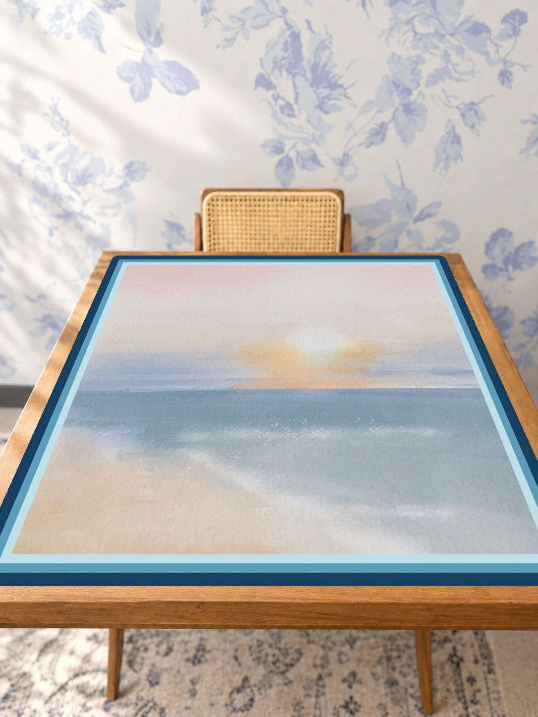 Mahjong by SI™ Wave to The Wind Mahjong Mat — Studio Table Angle [studio-angle-square]