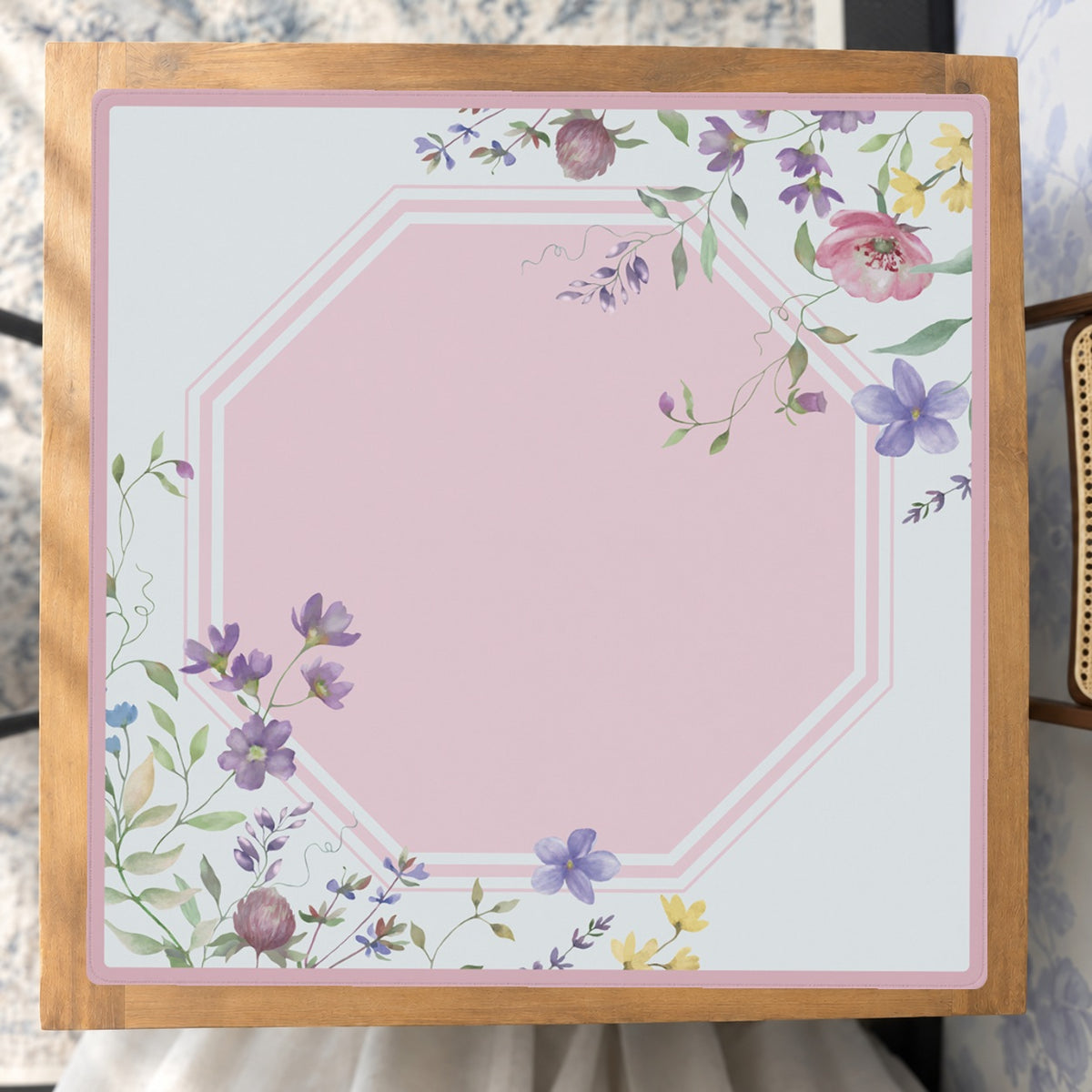 Mahjong by SI™ Wildflower Toile Mahjong Mat — Studio Overhead [studio-overhead-square]