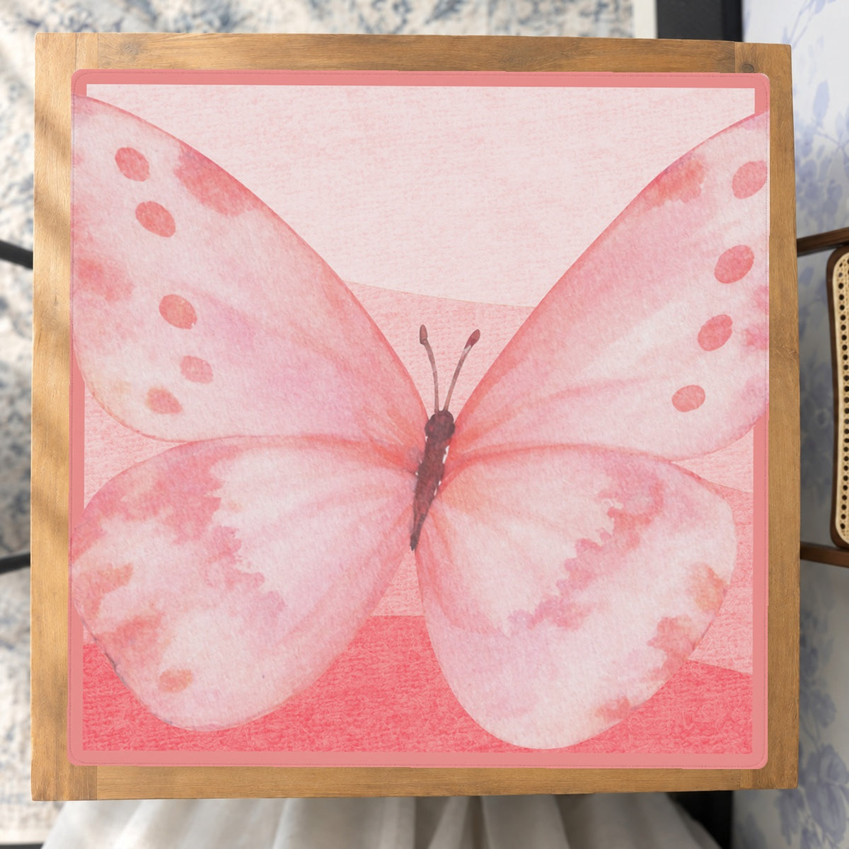 Mahjong by SI™ Wing Woman | Red Border Mahjong Mat — Studio Overhead [studio-overhead-square]