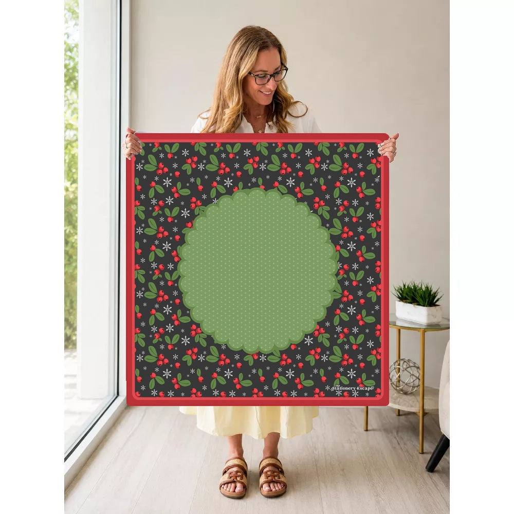 Winterberry Wonderland Mahjong Mat — Held Mat Portrait [held-mat-portrait-square]