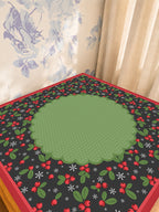 Winterberry Wonderland Mahjong Mat — Sunlit Detail [studio-detail-square]