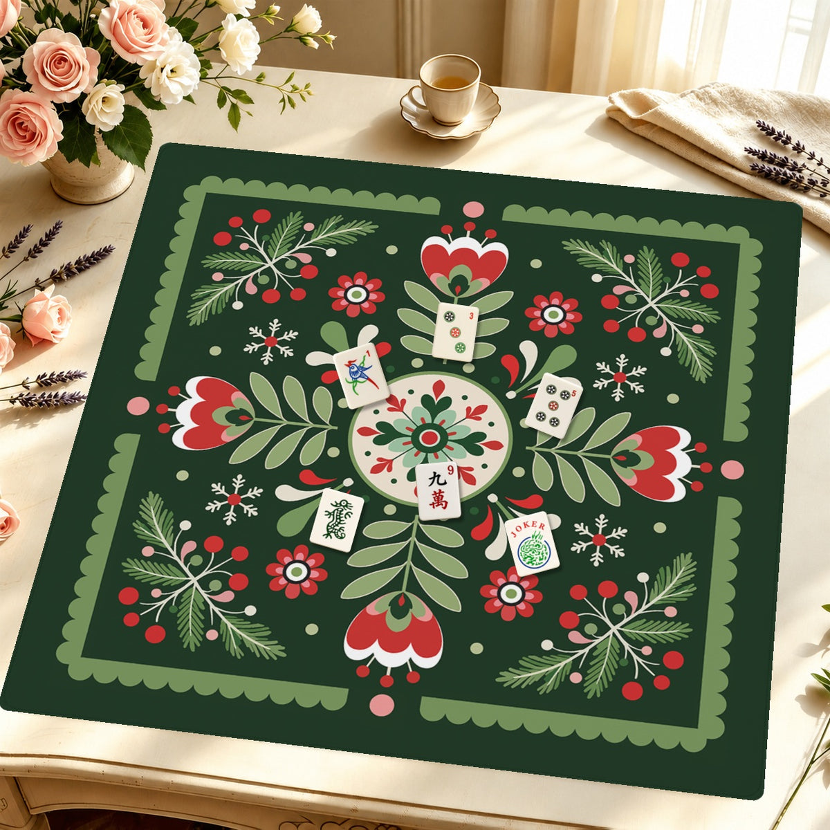 Wintergreen Whimsy — Styled Tile Table [styled-tile-table-square]