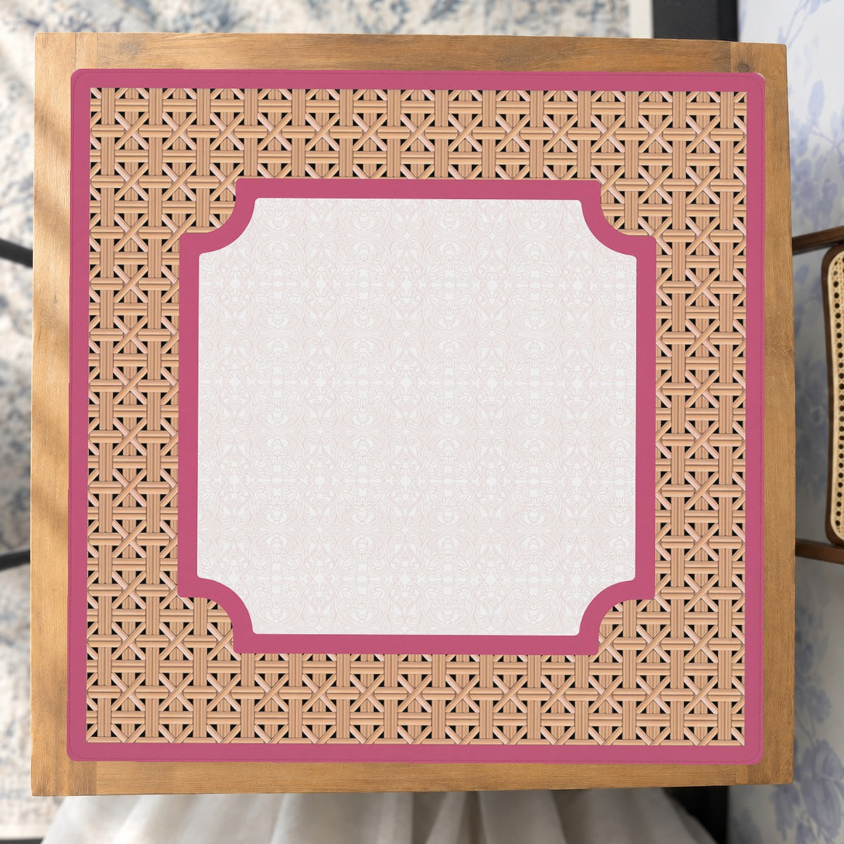 Mahjong by SI™ Woven Wonder - Pink Mahjong Mat — Studio Overhead [studio-overhead-square]